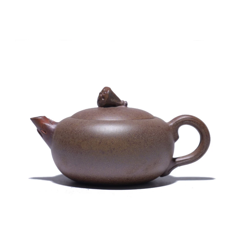 大吉羊柴烧 宜兴紫砂壶茶壶 原矿本山绿泥鸿运莲莲140ml庄杰