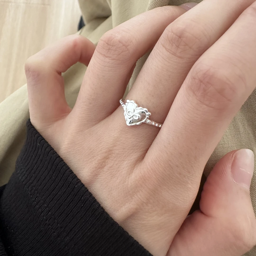 925银戒指 925纯银爱心蝴蝶结戒指女简约甜美名媛风时尚轻奢指环