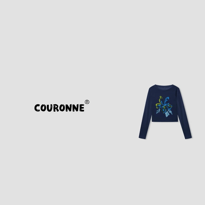 【左左】-春夏‘’夏日铃兰‘’复古减龄休闲显瘦撞色软糯T恤33696