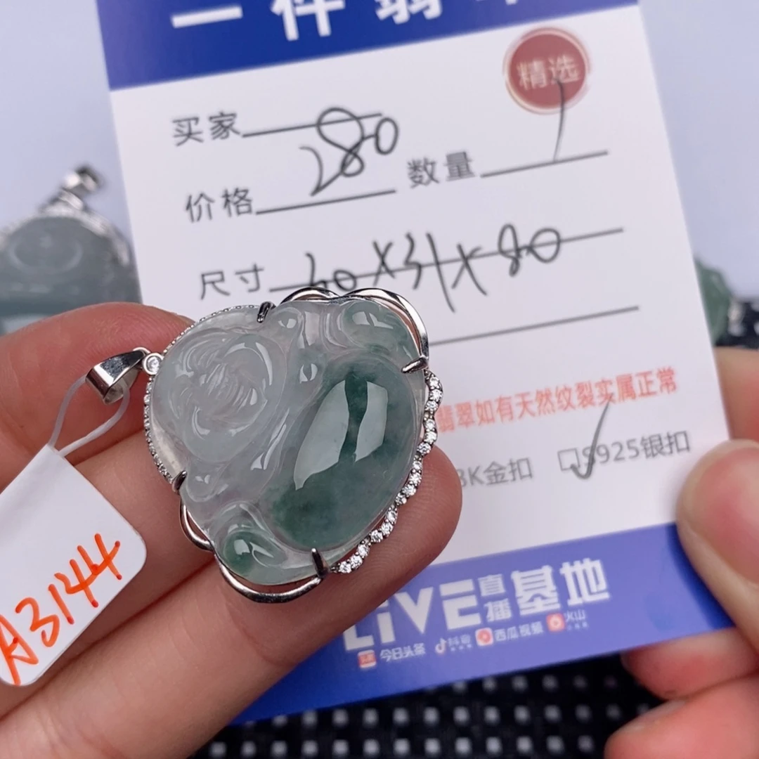 傲***子翡翠银S925镶嵌颈饰