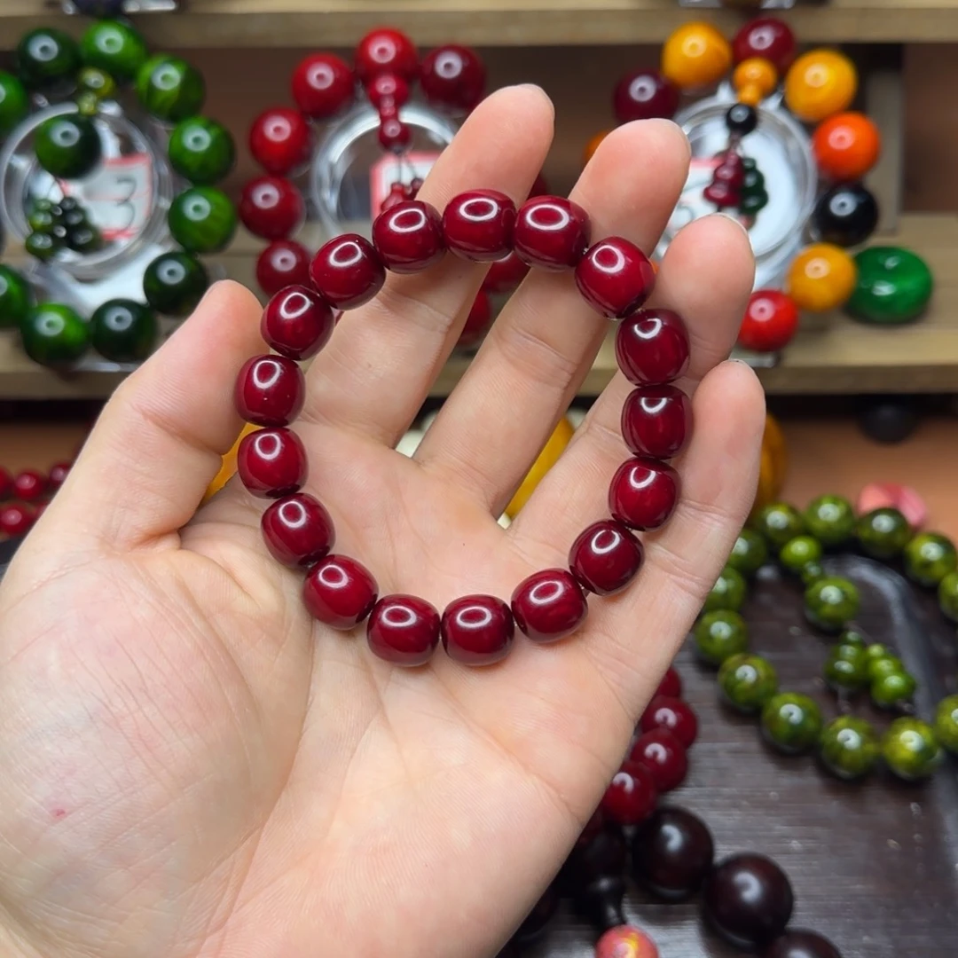 北沉香琥珀木1.2红油桶珠