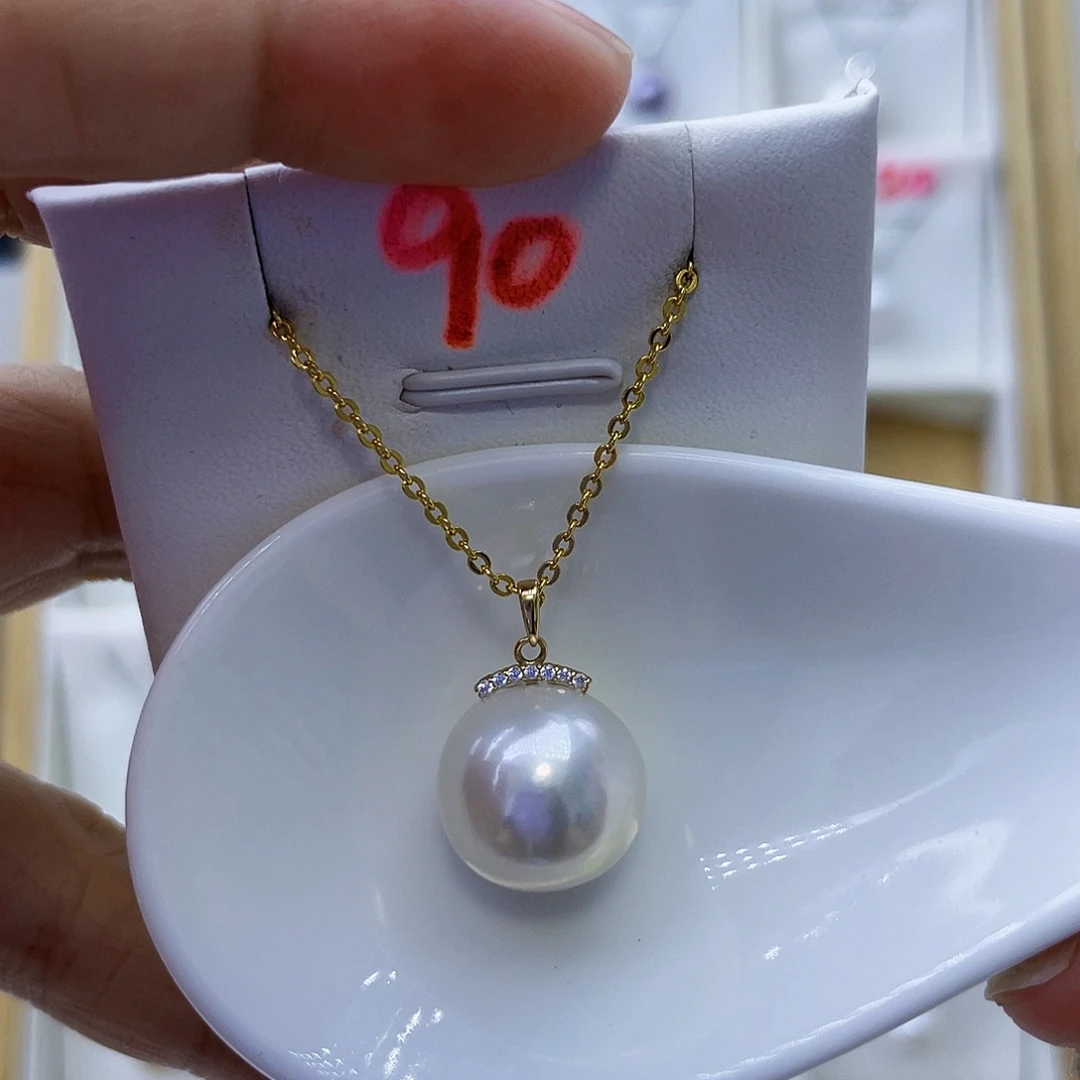 吊坠(不含链)18K金镶嵌淡水珍珠