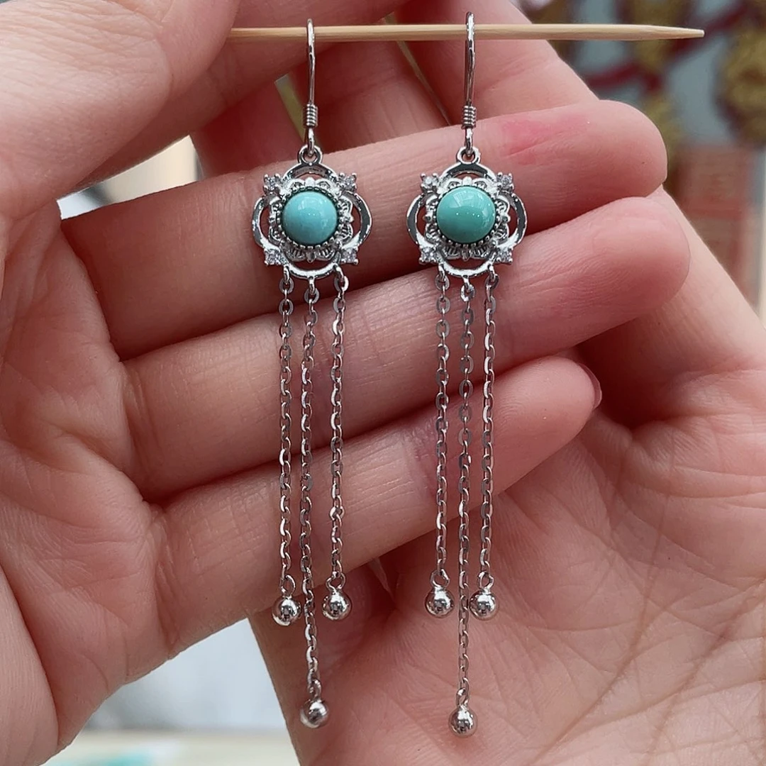 绿松石戒指银S925镶嵌