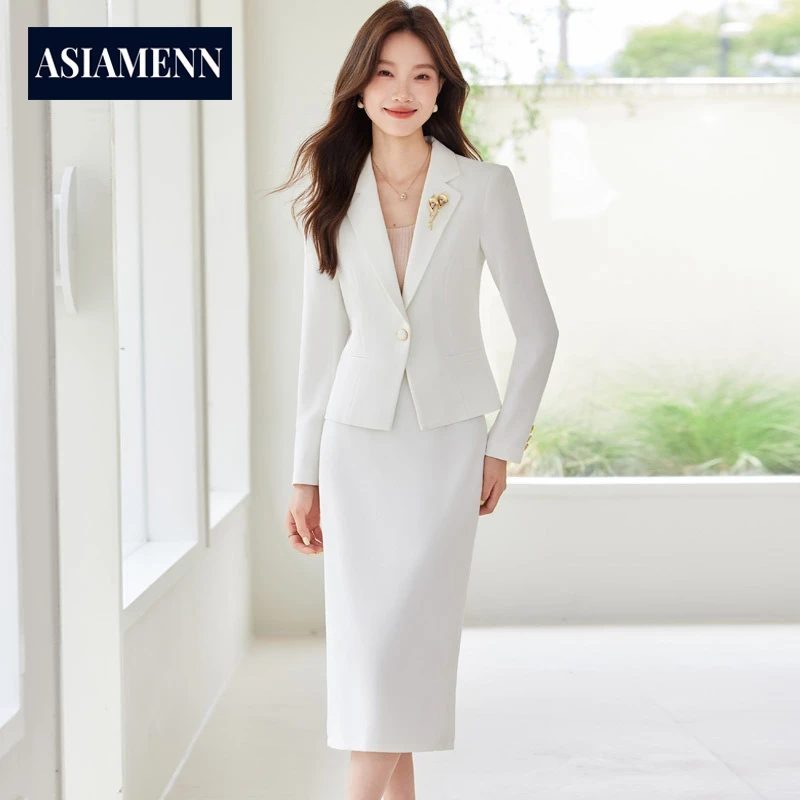 高端短款西装外套女早秋职业套装裙小个子高级感气质女神范套装裙