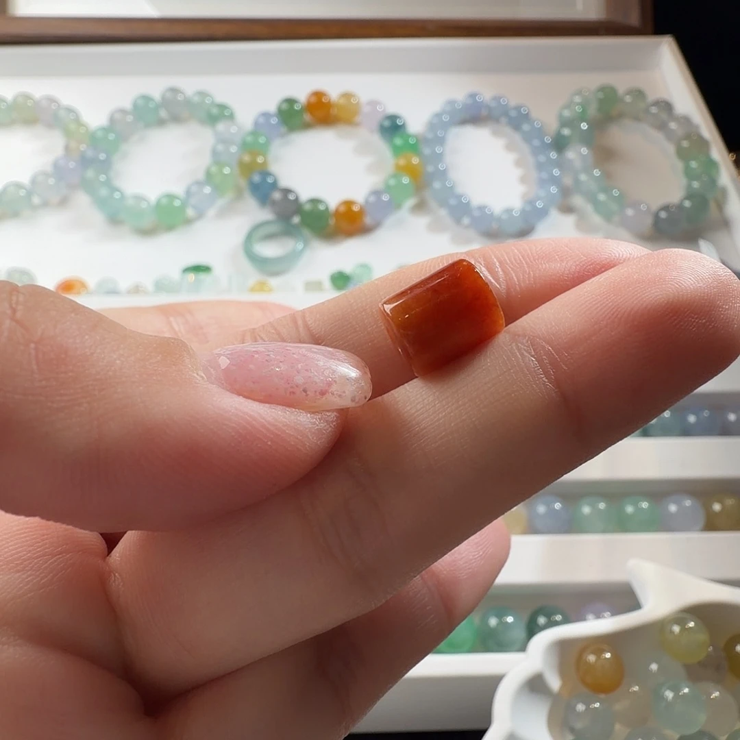 翡翠散珠翡翠有烧10.4*8.6