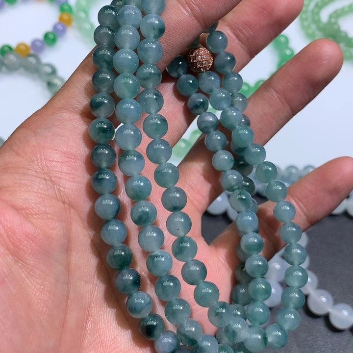 翡翠未镶嵌手链飘花