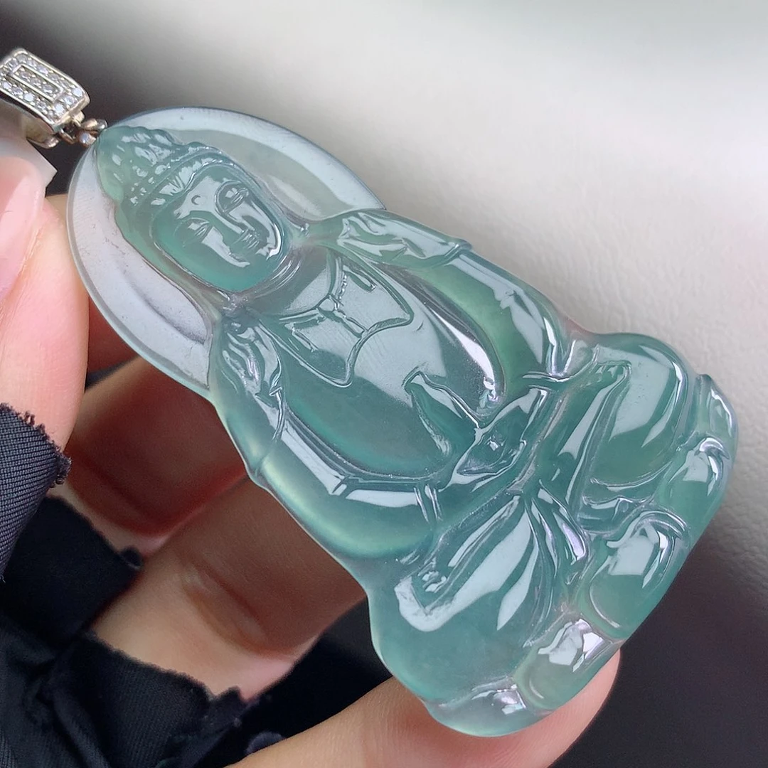 【闪购商品】翡翠银S925镶嵌颈饰翡翠吊坠