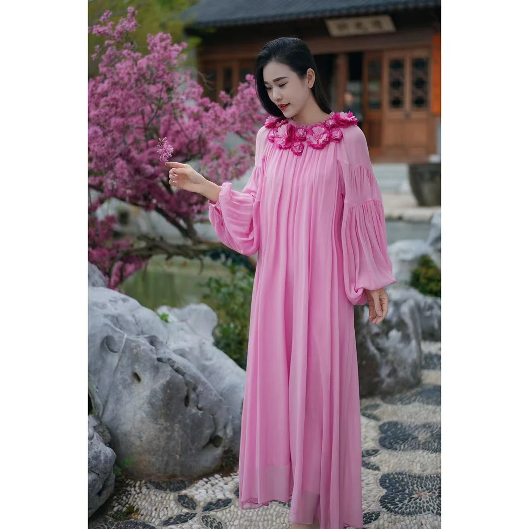 子薰  高品质国风连衣裙   禅花