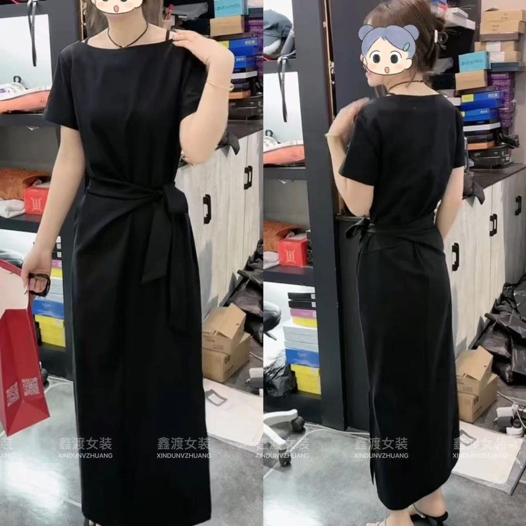 2025夏季新款时尚显瘦气质女士网红洋气连衣裙百搭款D9782