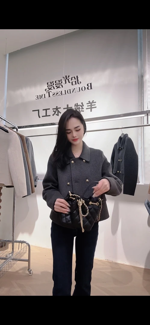 【MANJIA专属】羊绒+超细绵羊毛轻奢休闲百搭小香风外套82503.1
