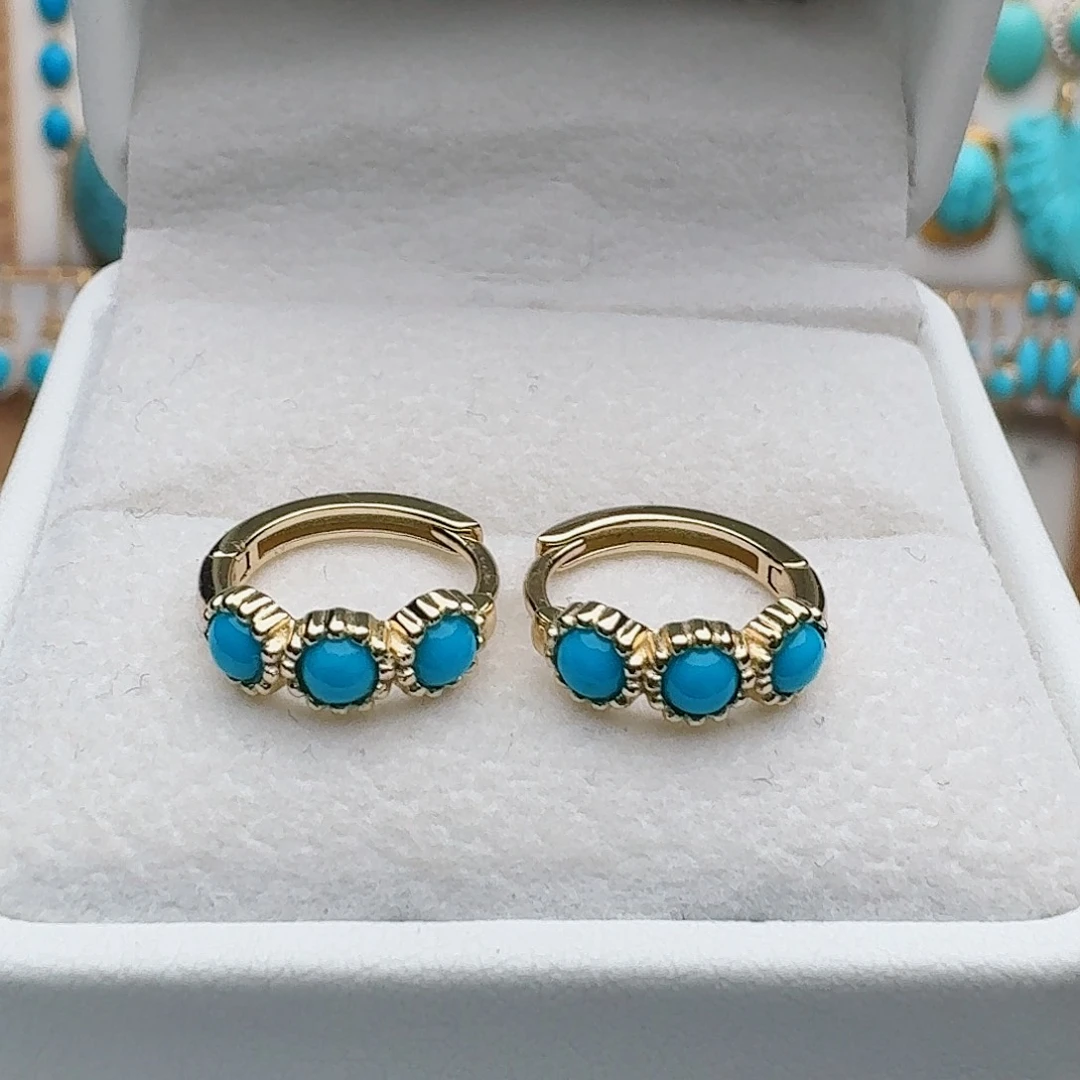 绿松石未镶嵌耳饰耳扣