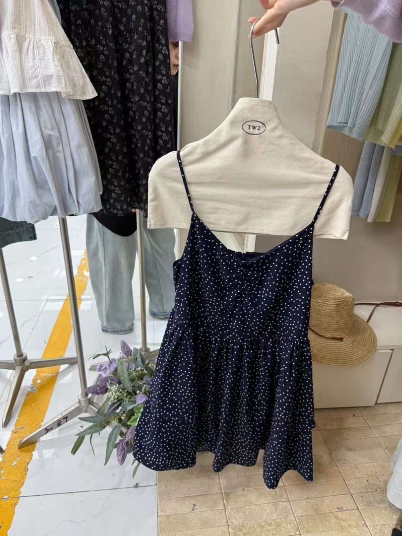 【dd】韩版甜美碎花吊带裙