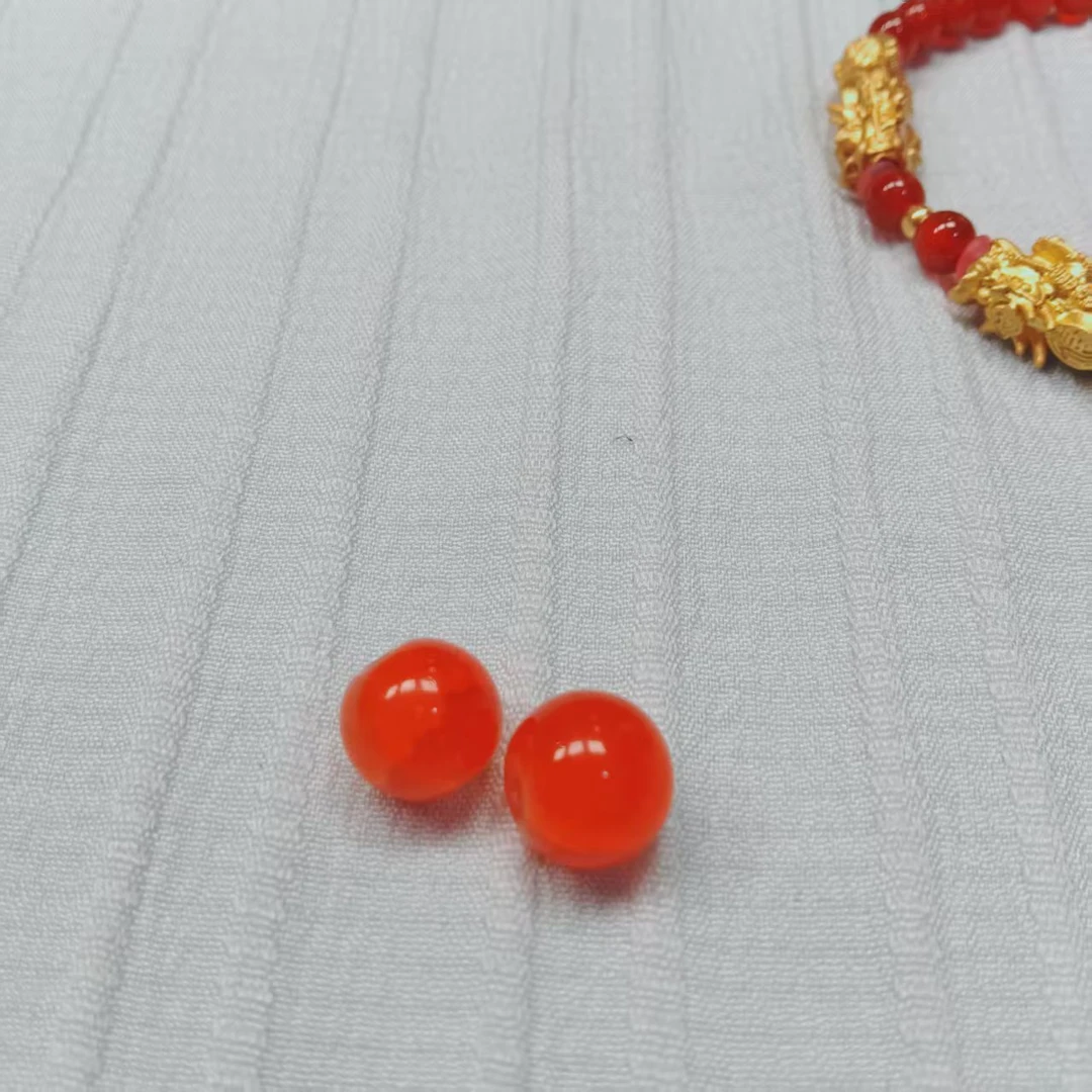 Q88甄品严选 足金24K黄金 金珠 红玛瑙貔貅手串J135