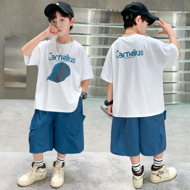 儿童装男童夏装短袖套装2025新款夏季中大童运动夏款酷帅气时髦潮