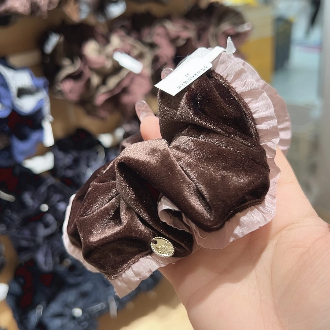 非金属咖色粉边发圈