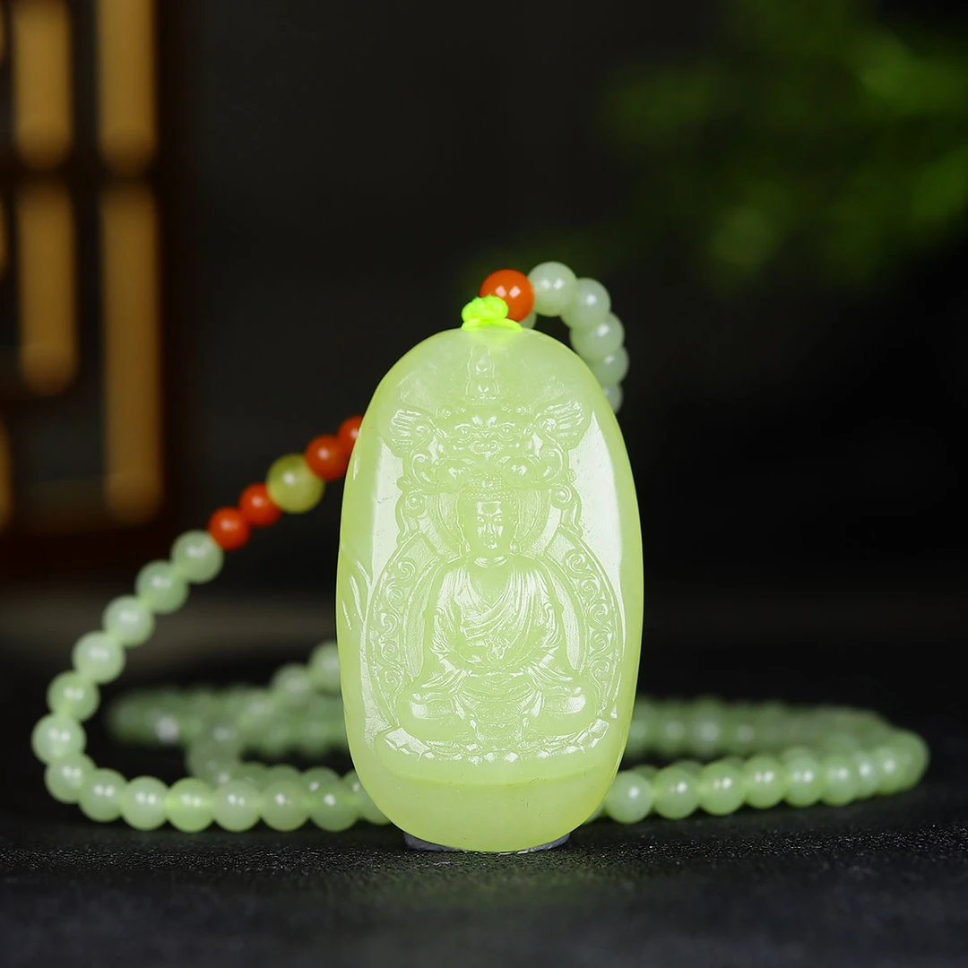 111339和田玉黄玉大日如来挂件