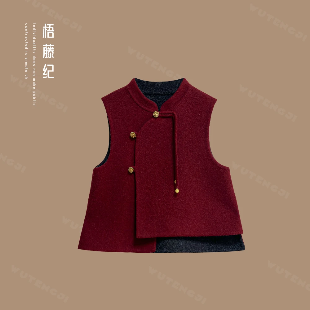 【暖阳】儿童新款宽松百搭马甲羊毛毛呢24Dk5888