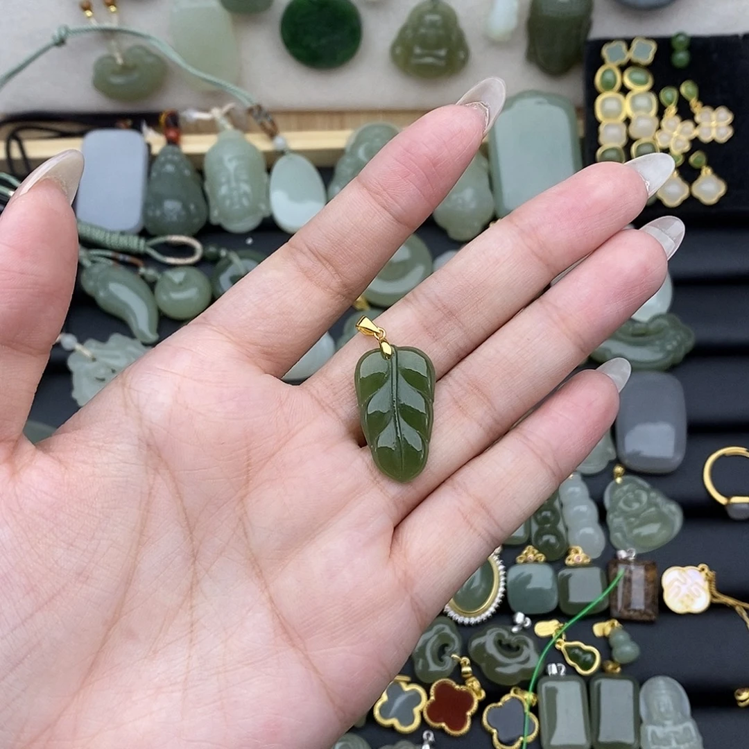 吊坠(不含链)银S925镶嵌和田玉