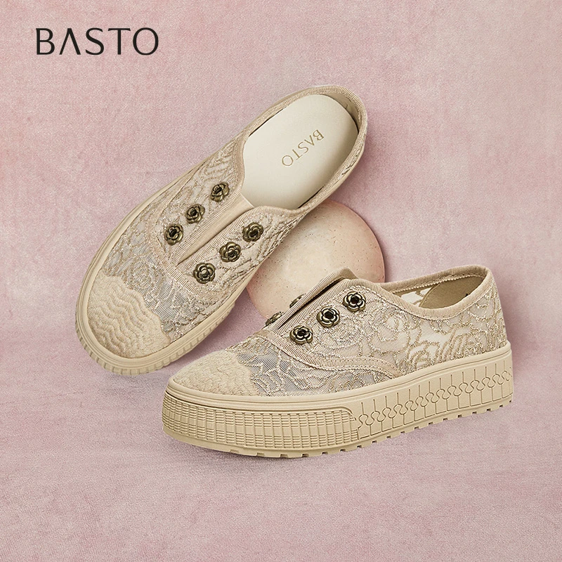 百思图2025夏季新款商场同款简约休闲乐福鞋厚底女单鞋A0509BA5