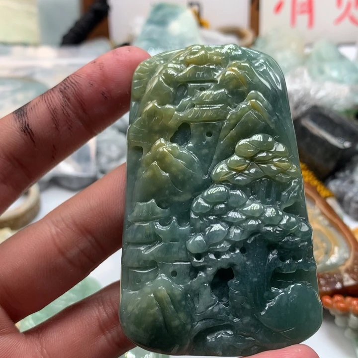 翡翠未镶嵌颈饰保真天然a货翡翠