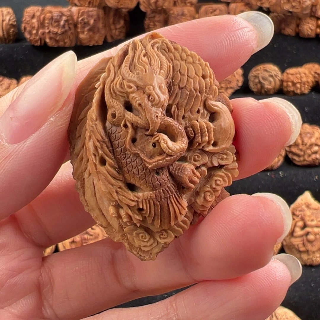 吊坠桃核桃核雕刻大鹏