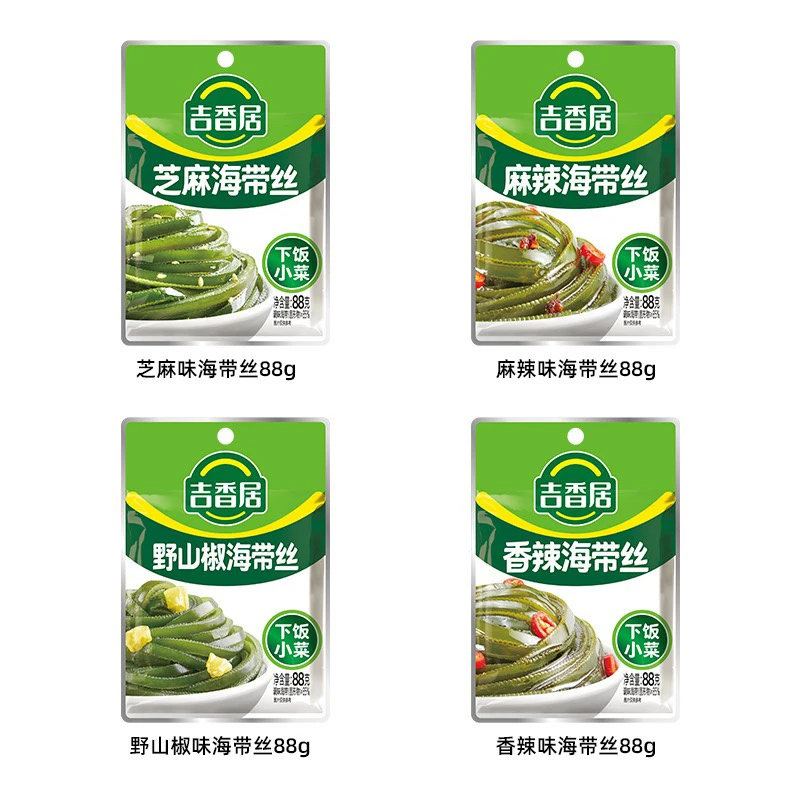 吉香居麻辣野山椒海带丝88g下饭菜零食泡椒凉拌菜开味即食风味菜