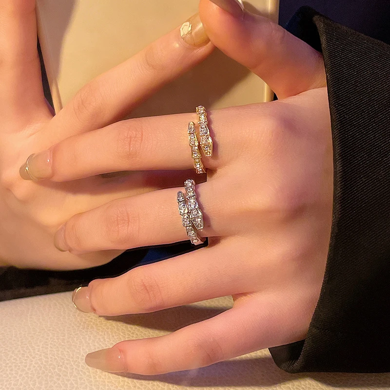 闪钻蛇戒 l 开口戒指 高级感蛇形女小众设计冷淡风【Z006】