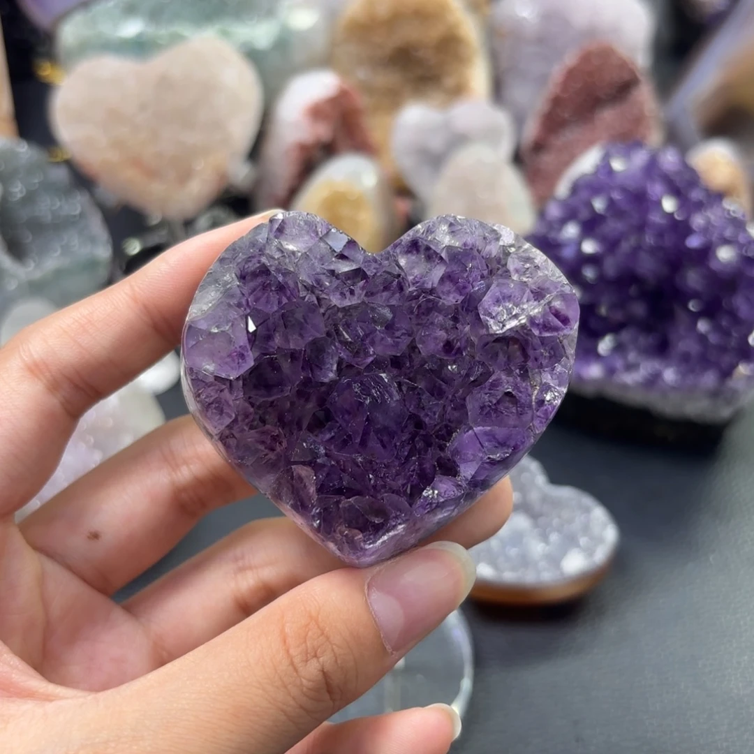 紫晶未镶嵌大型摆件（非配饰）30号 爱心