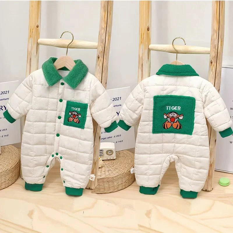 跳跳虎薄棉外出服婴幼儿连体衣哈衣爬服