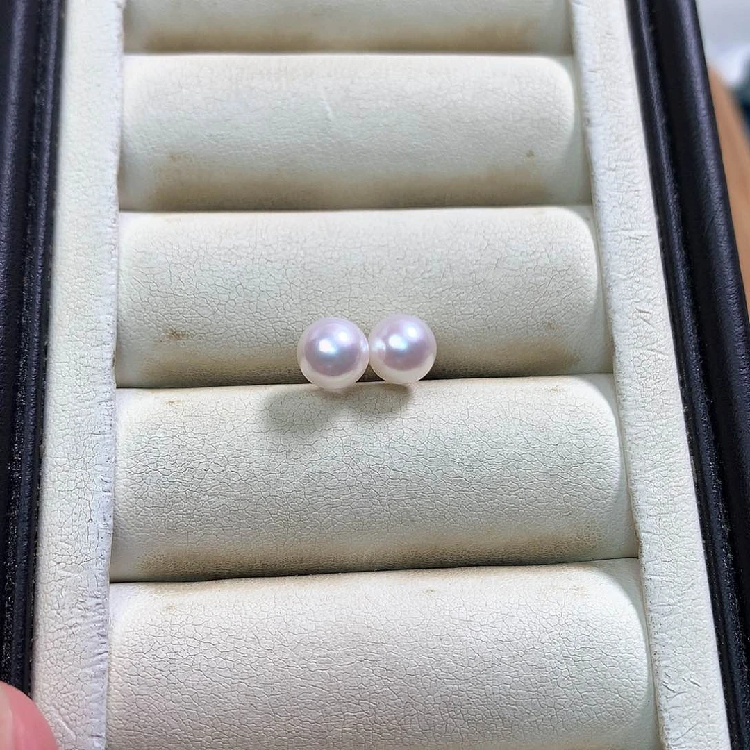 海水珍珠耳饰银S925镶嵌白*梦