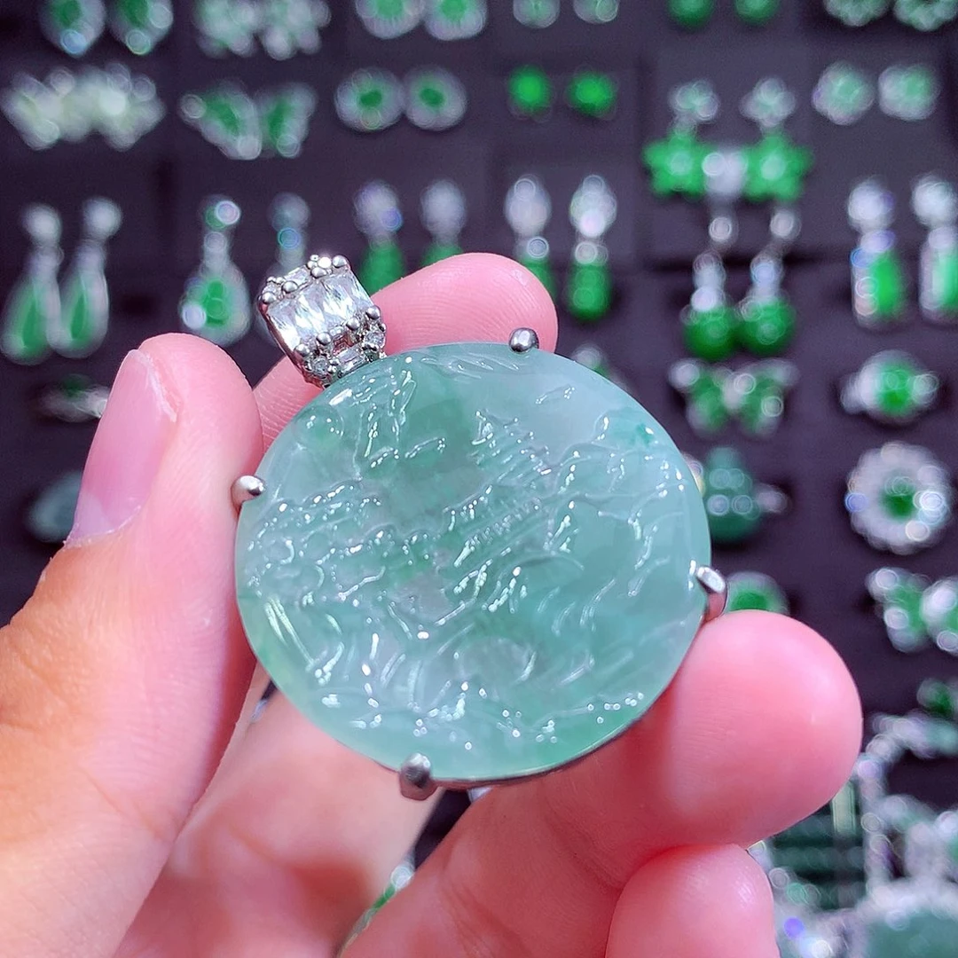 颈饰未镶嵌翡翠天然