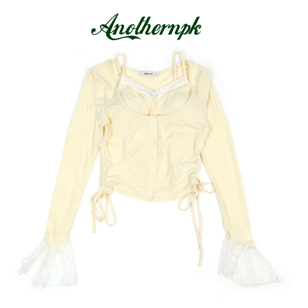 纯欲甜美正肩T恤小众夏季设计感显瘦秋季抽绳A5F02C0071