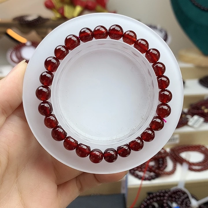 石榴石未镶嵌手链高品质石榴石卡7.3mm单圈