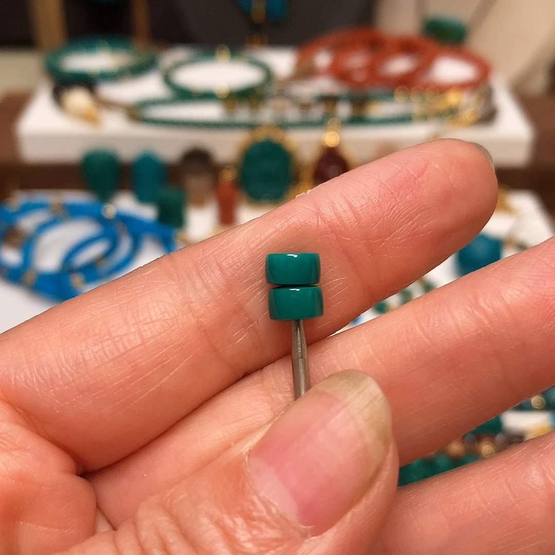 绿松石未镶嵌隔片6.4mm