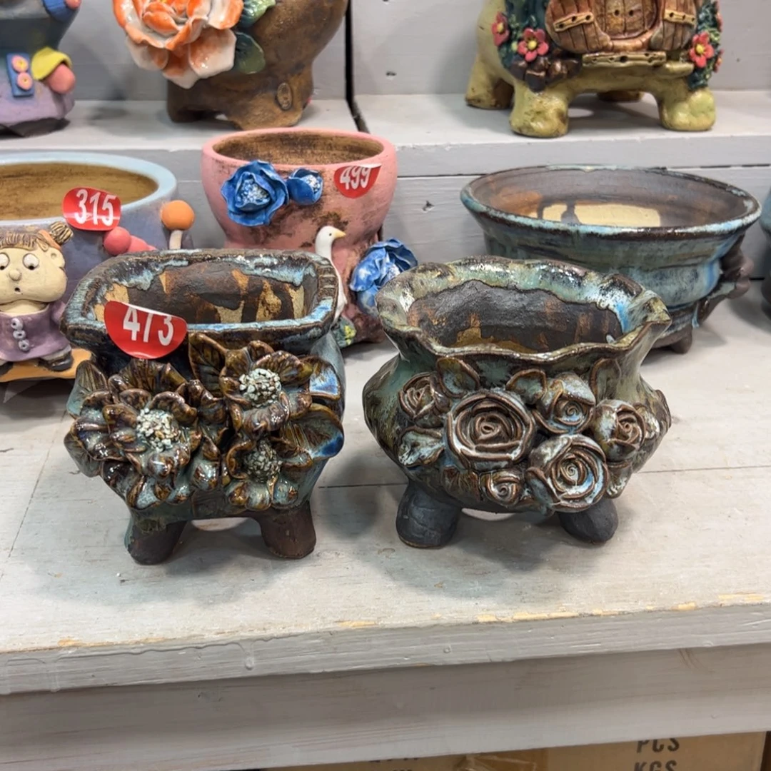 473 号手工花盆陶然花器
