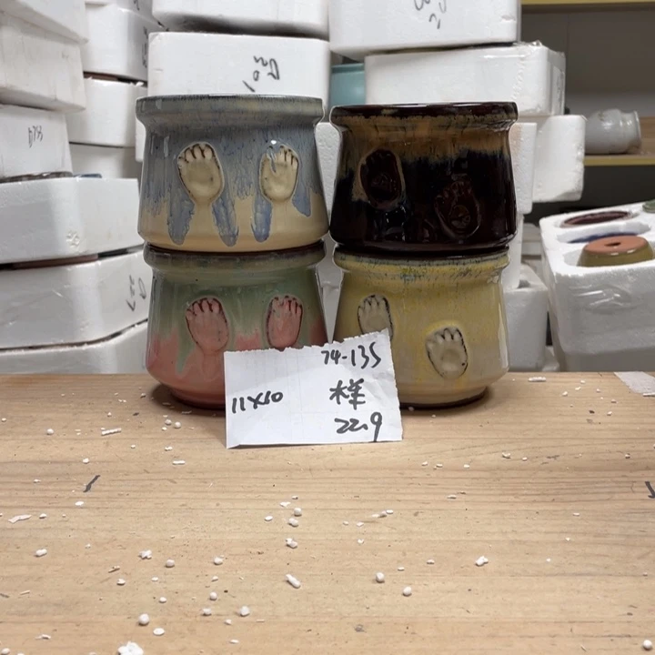 紫砂花盆多肉陶土花盆微瑕135