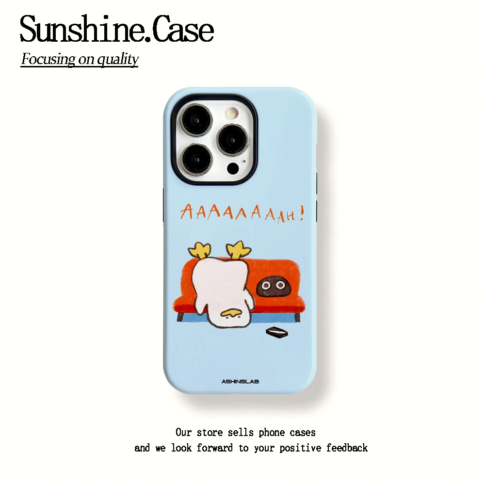 菲林二合一适用苹果华为vivo小米oppo手机壳长椅鸭16PRO/15