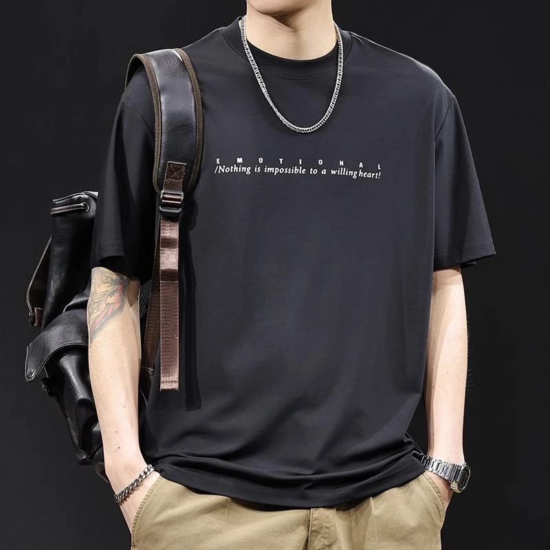 MR.MUDI/穆迪先生短袖T恤男士夏季新款休闲百搭宽松简约潮流圆领