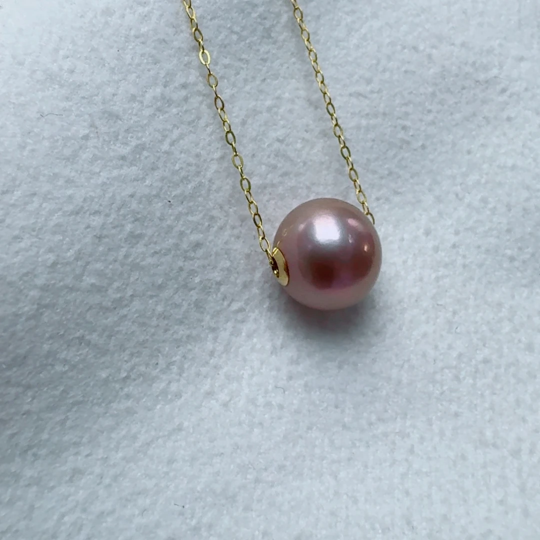 颈饰18K金镶嵌淡水珍珠@@bd143