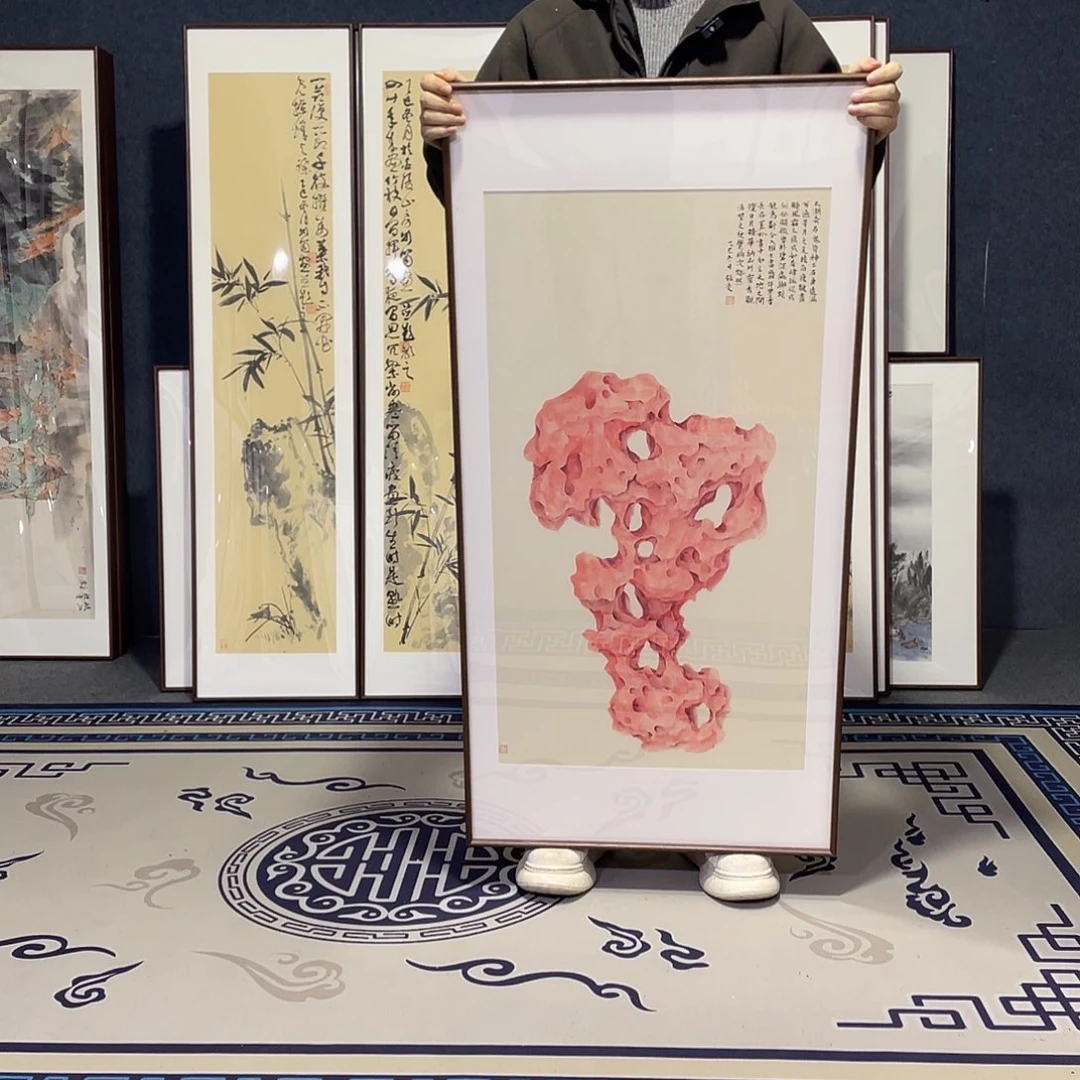 国画手绘画作品带框60/120