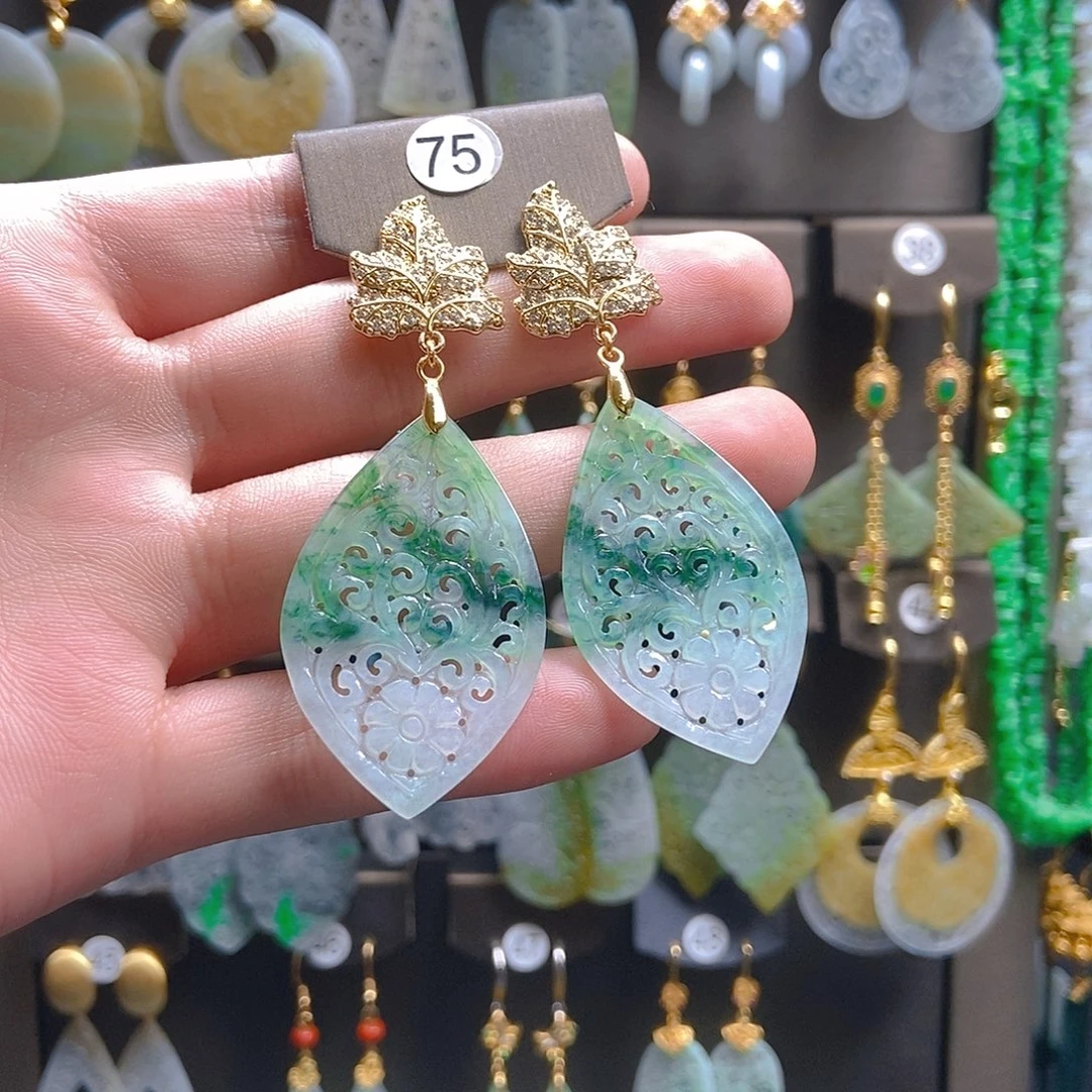 翡翠未镶嵌耳饰翡翠