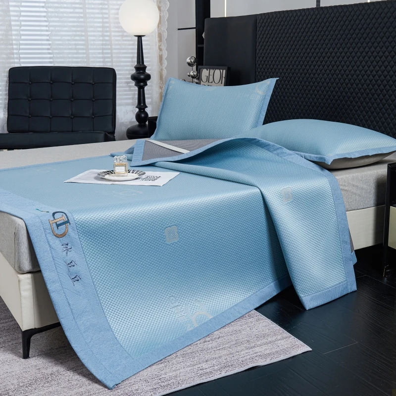 A类100%乙纶高凉感冰豆豆席 可水洗机洗凉席夏季空调软凉席三件套