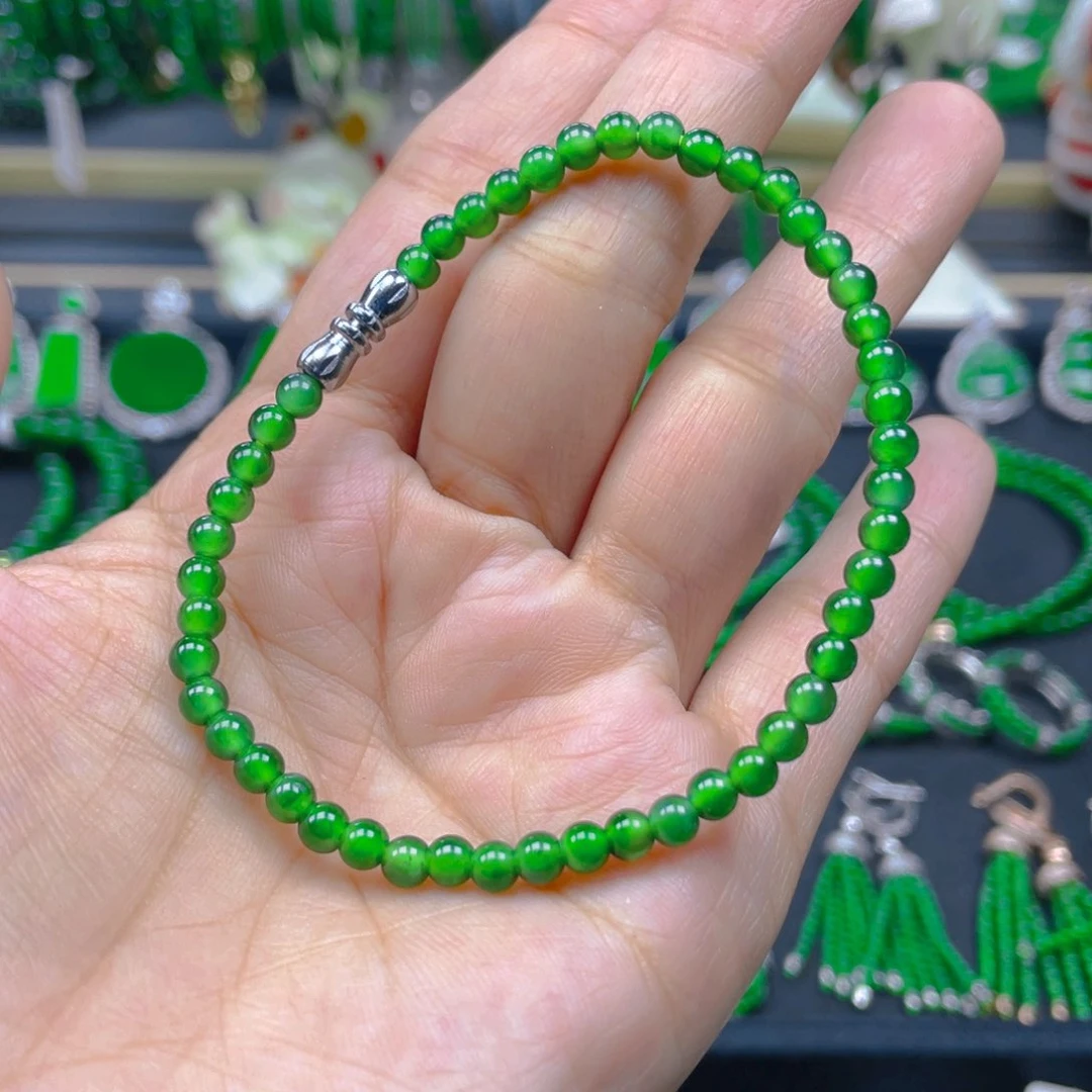 未镶嵌手链翡翠冰阳绿4