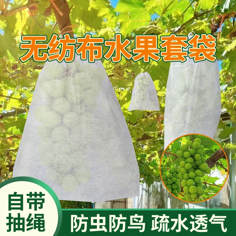 水果环保束口葡萄套袋无纺布防蚊虫防鸟水果袋批发水果葡萄专用袋