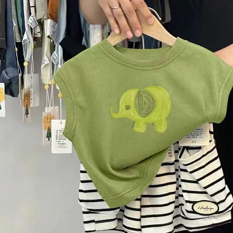 男童女童夏装背心2025新款痞帅男孩夏季无袖儿童装潮宝宝薄款衣服