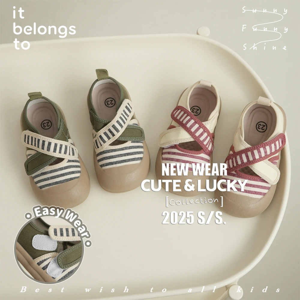 『莫兰迪希』韩系幼儿园布鞋秋季男女童魔术贴浅口魔术贴251017