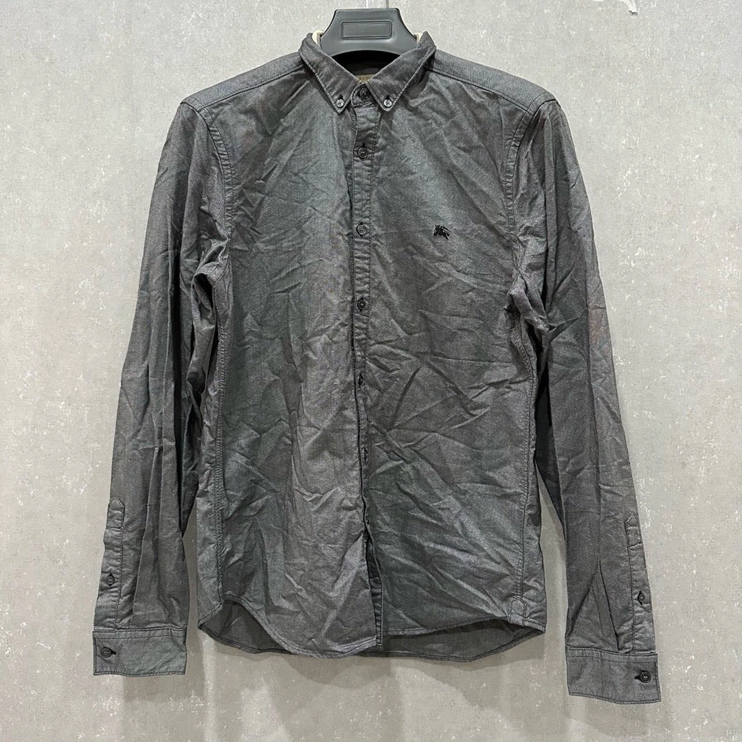 95新 BURBERRY/博柏利 博柏利 翻领纽扣长袖衬衫 M码 005989