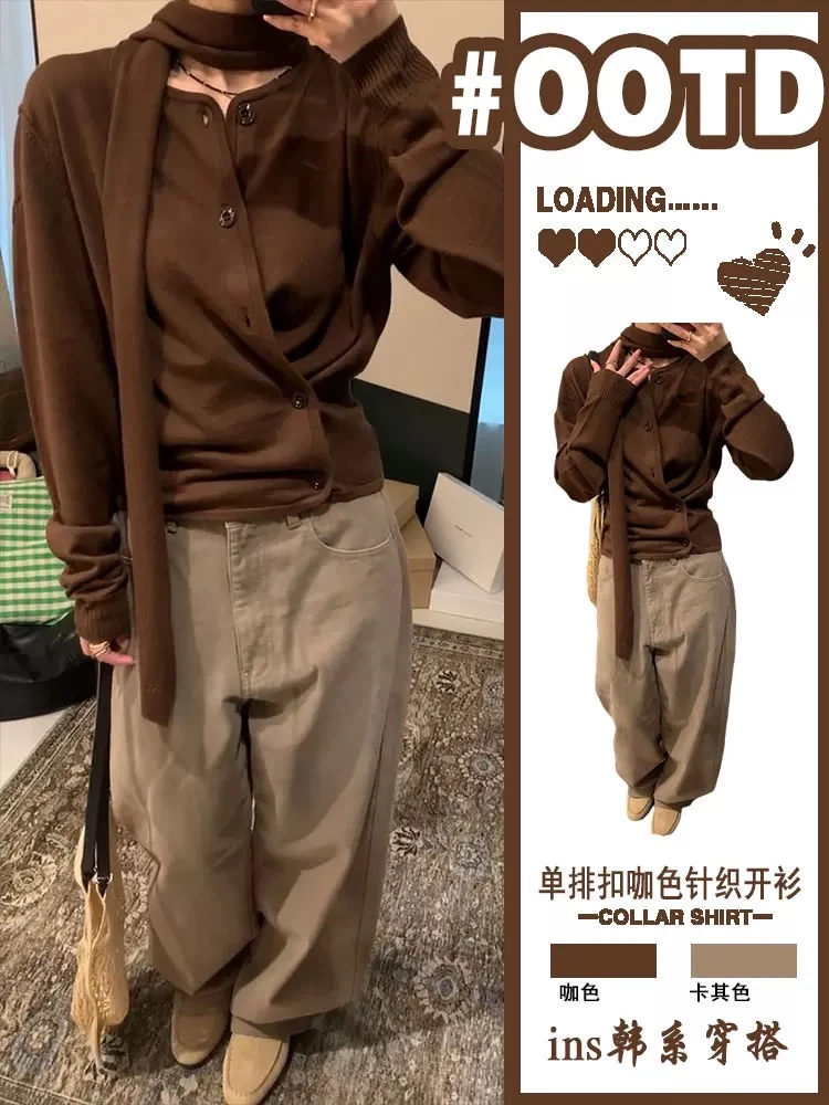 Roi-Zhang【年中大促]Lema家新澳毛围巾款侧开扣羊毛开衫-ZC50048