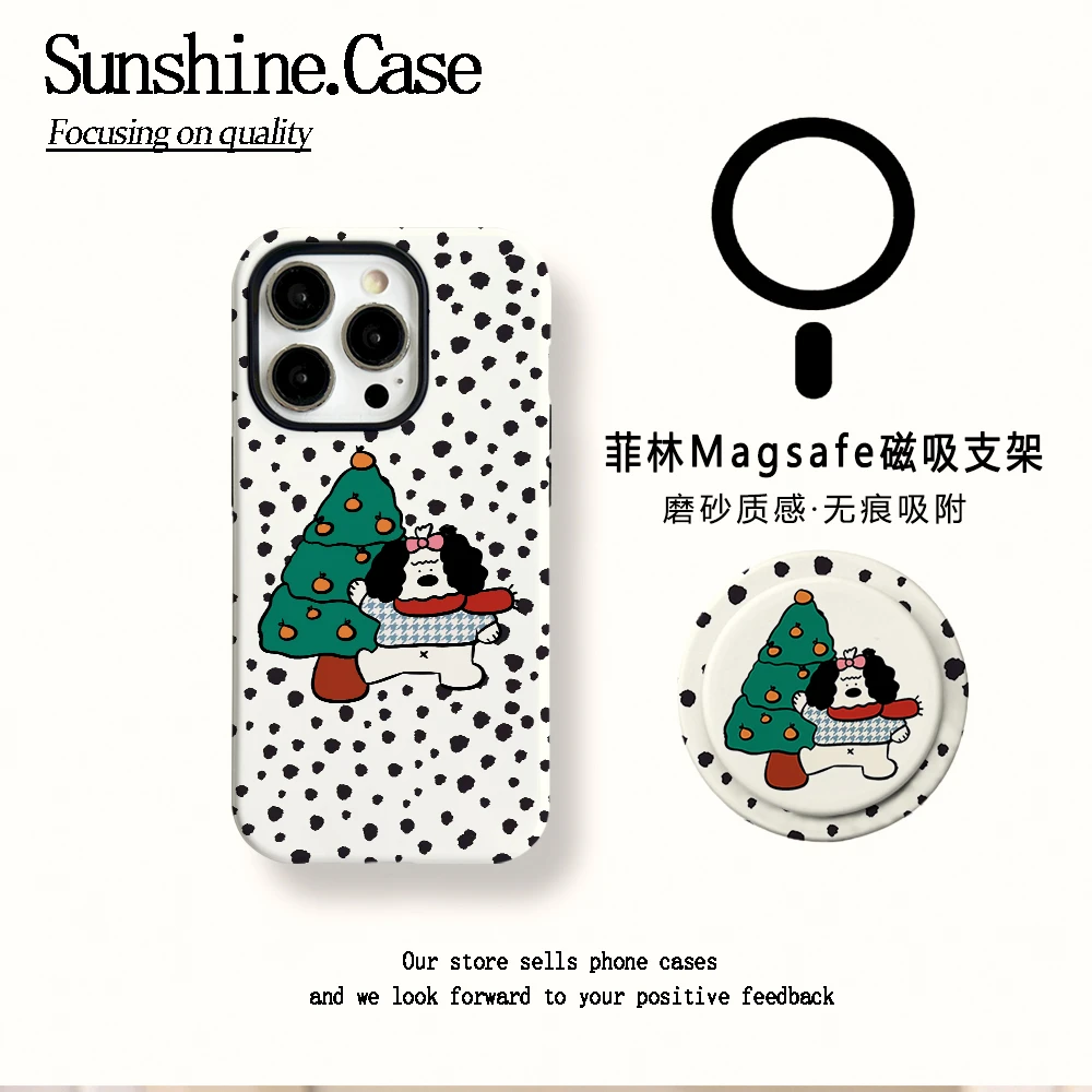 【磁吸菲林二合一】圣诞小狗适用苹果16PROMAX/15/14防摔手机壳