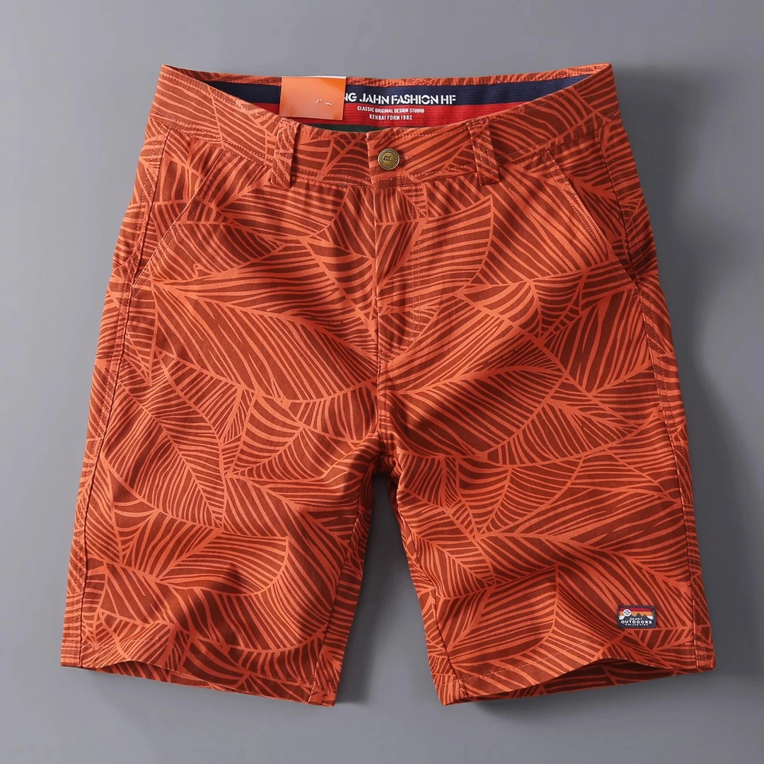 MR.MUDI/穆迪先生2025新款五分裤男夏季外穿修身纯棉中裤潮流条纹